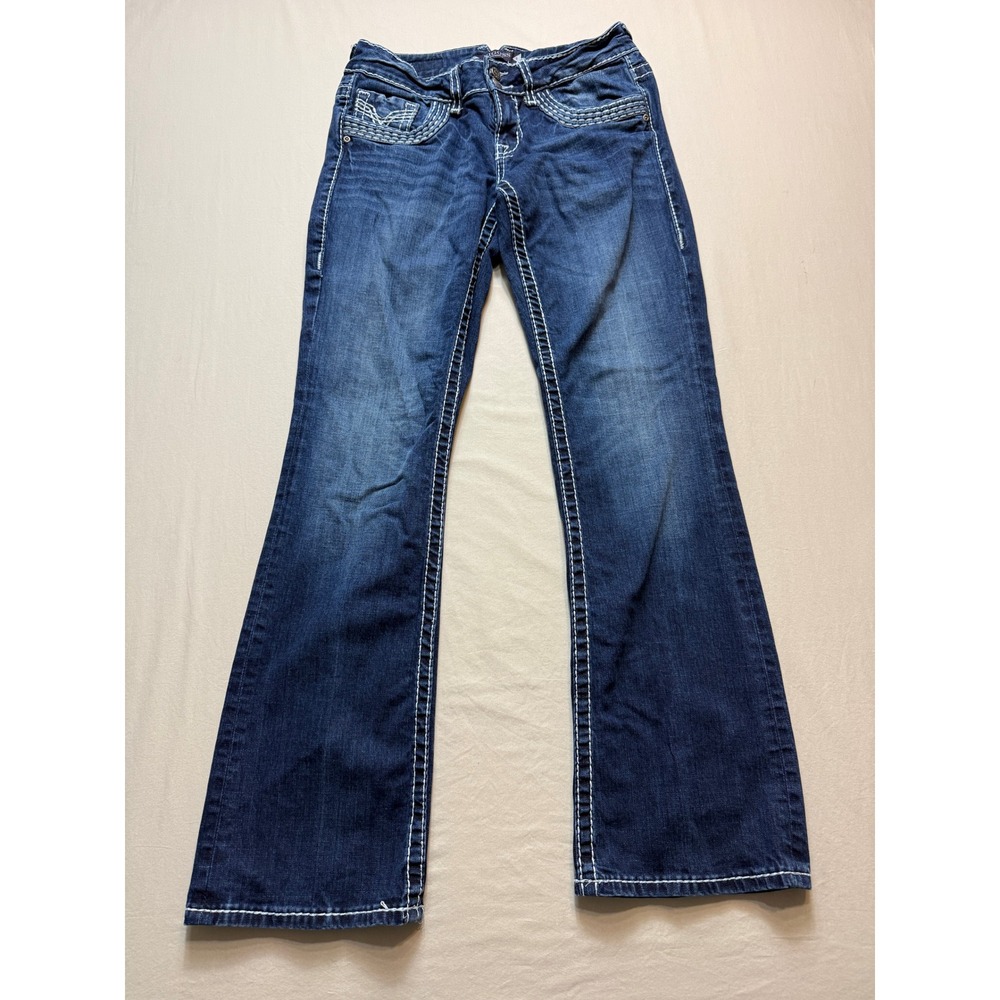 Vigoss Womens Bootcut Jeans Size 9/30 Dark Wash‎ Thick Stitch Denim RN 110712